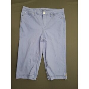 Gloria Vanderbilt Skimmer Capris Womens 10 Purple Slimming Effect Cropped Pants
